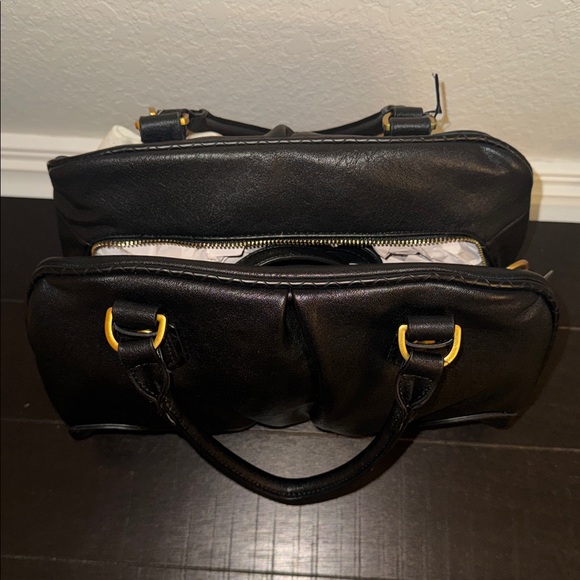 Juicy Couture Black Romance Satchel with Cream Bow - Picture 7 of 13